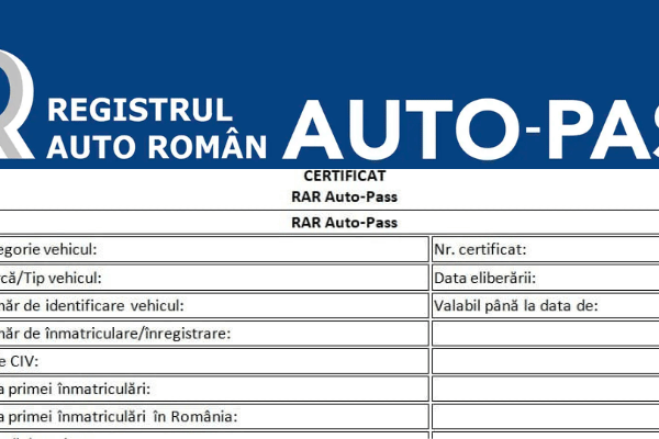 Solicitare certificat Auto Pass RAR