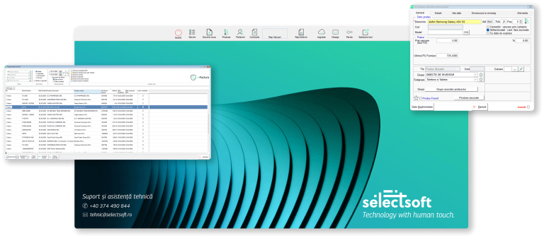 Interfata aplicatiei Selectsoft pentru gestiune, vanzari si administrare afacere