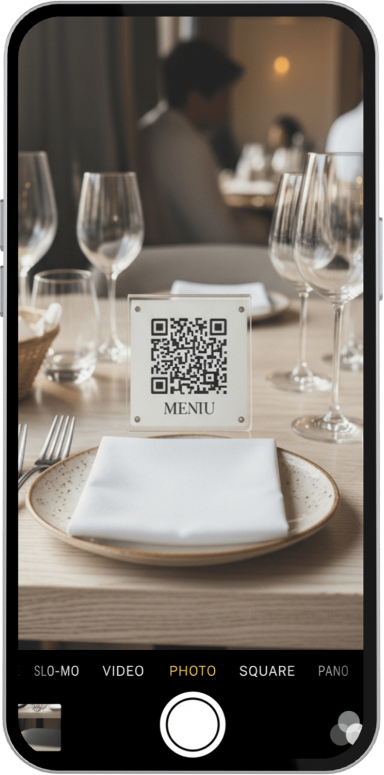 scanare cod qr meniu digital self order restaurant de pe telefon